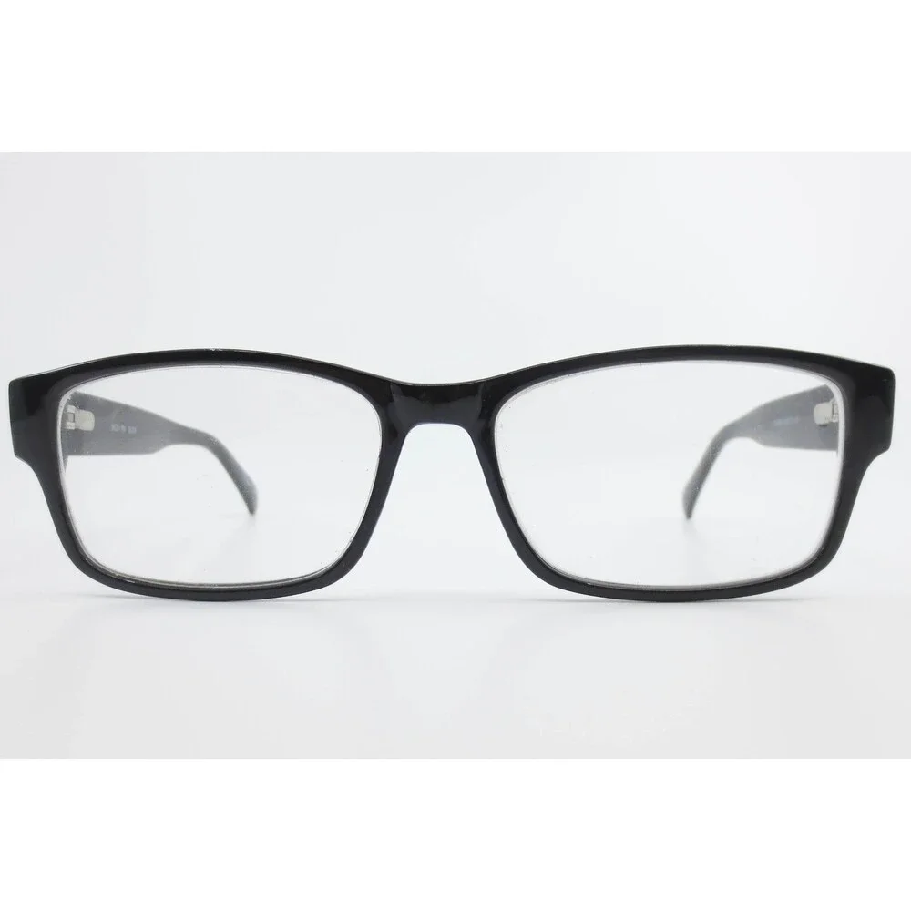 Modern Slick Eyeglasses Black Rectangular Full Rim Frames 54/17/145 39088